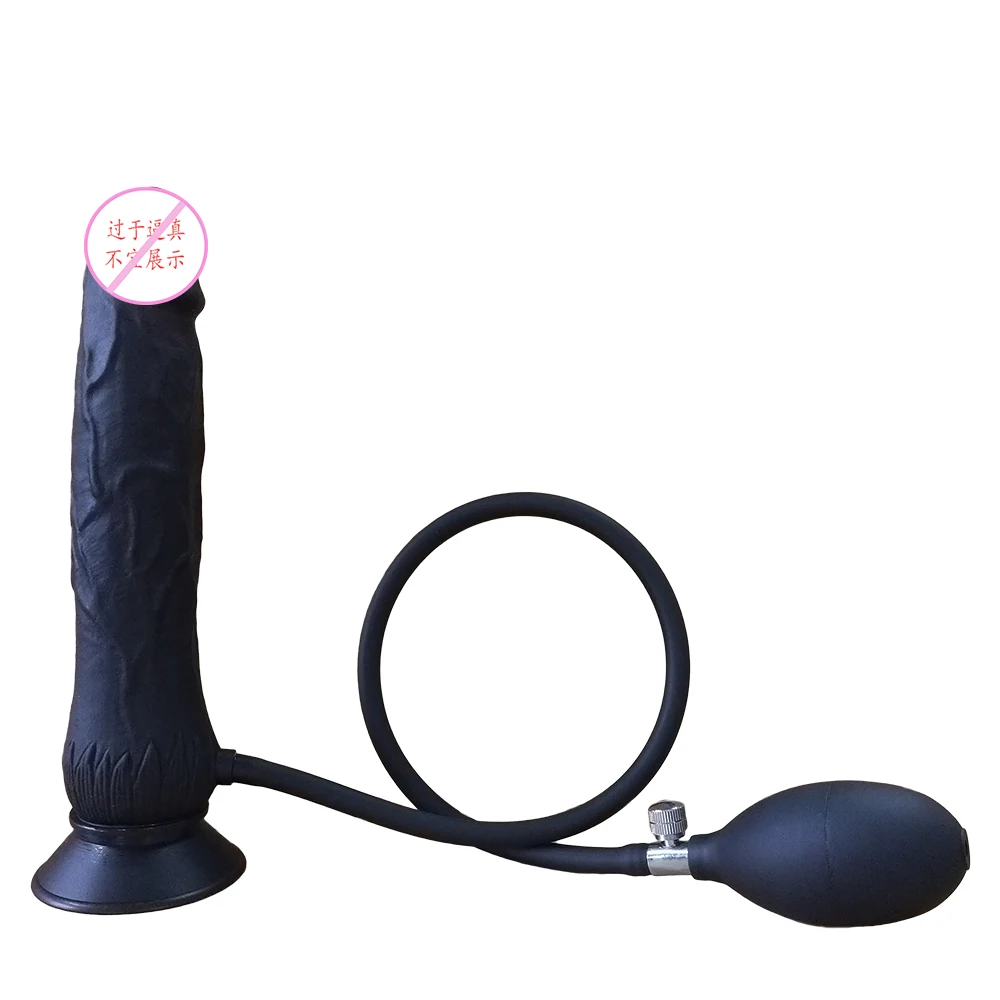 Expandable Inflatable Realistic Anal Butt Plug Dildo Anal Trainer Balloon Pump