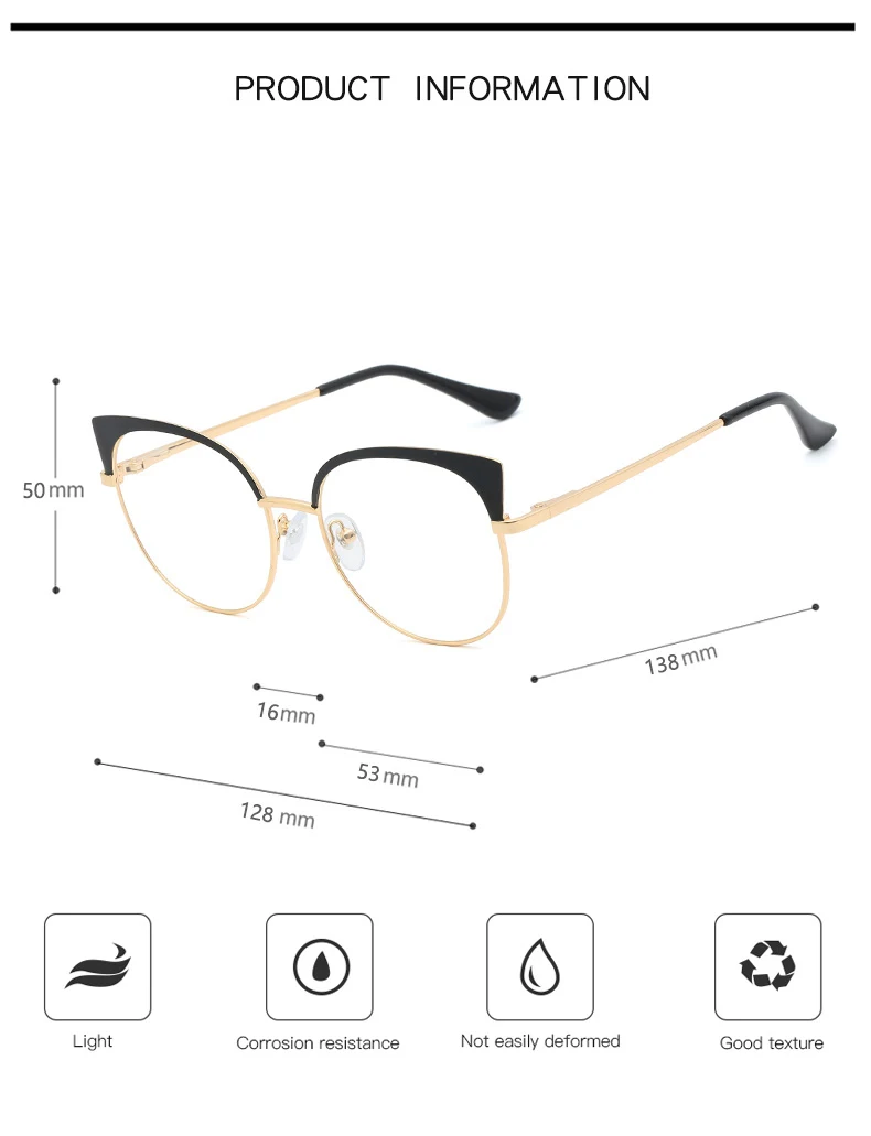 MS 93388 New Model China High Quality Half Rim Metal Material Optical Spectacle Frame Eyewear Glasses Trendy Wholesale
