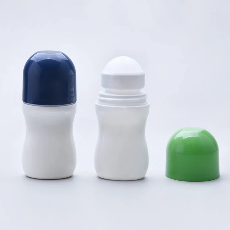 Wholesale white plastic empty deo roll on bottle 50ml