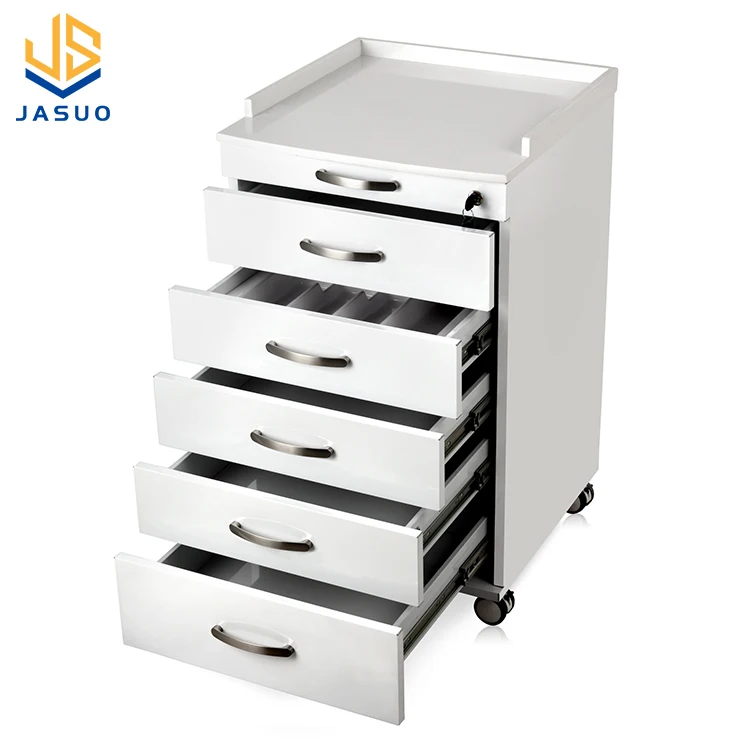 Competitive Price Pull Out Portable Dental Instrument 5 Drawers Cabinet