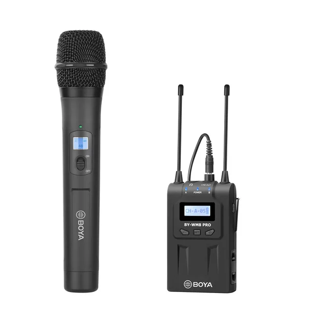 BOYA BY-WM8 Pro-K1 48 Channels UHF Wireless Microphone System (1 Transmitter + 1 Receiver) for Canon Nikon Sony DSLR Cameras