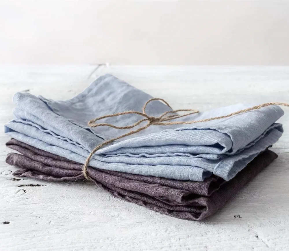 Natural Linen Napkin Rustic wedding table Decoration Linen Viscose Napkin
