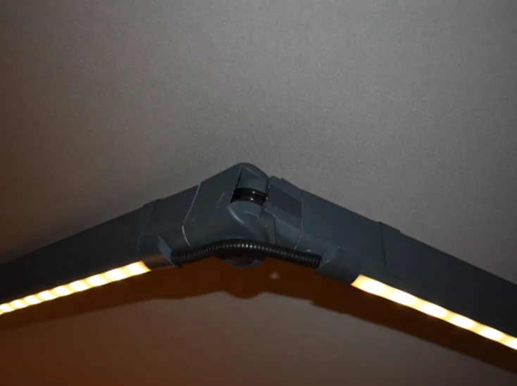 full cassette retractable electric awning 7200 4*2.5m remote control switch retractable LED lighting awning with wind/sun sensor