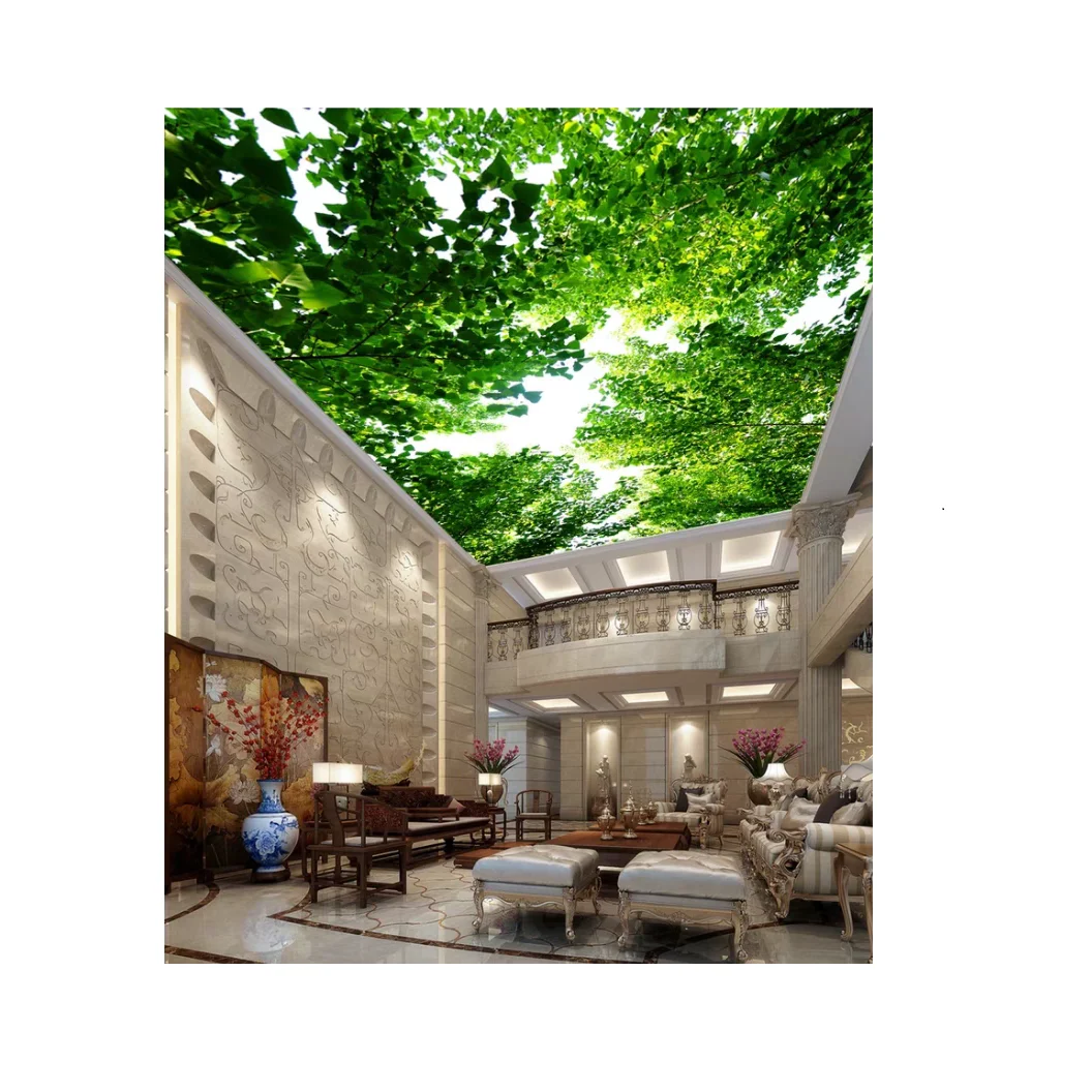wholesale price stretch ceilings material pvc stretch ceiling film supplier tree stretch ceiling artistic decor for bedroom 3d s