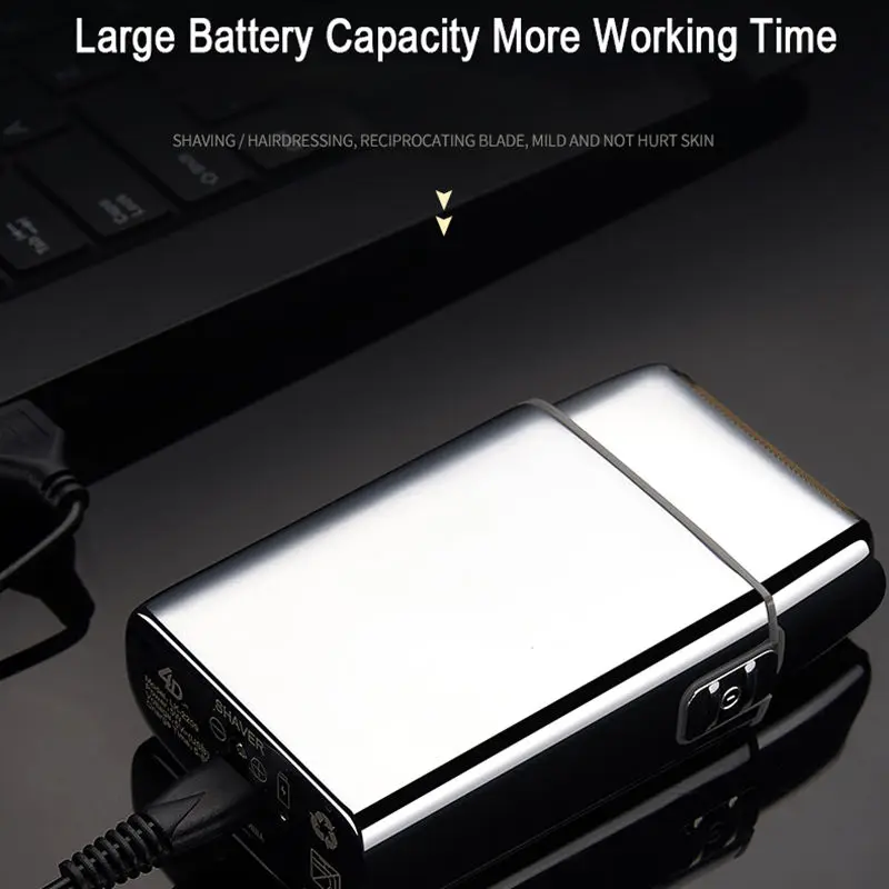 Razor Foil Shavers Men 2 in 1 Head Shavers Aluminum Foil Speed Adjustable Shaver Professional Beard Trimmer All Metal