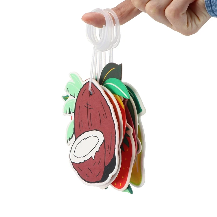 Customized logo scents air freshener brands wholesale hanging paper car freshener/fruit