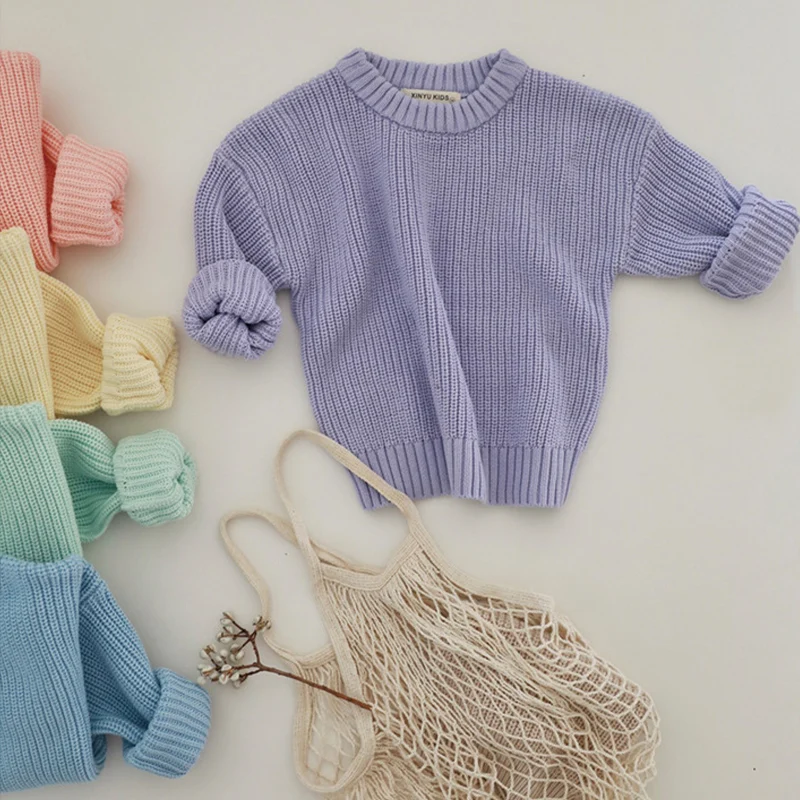 Winter Thick Cotton Oversized Kids Jumper Baby Knitwear Kids Chunky Knit Sweater Baby