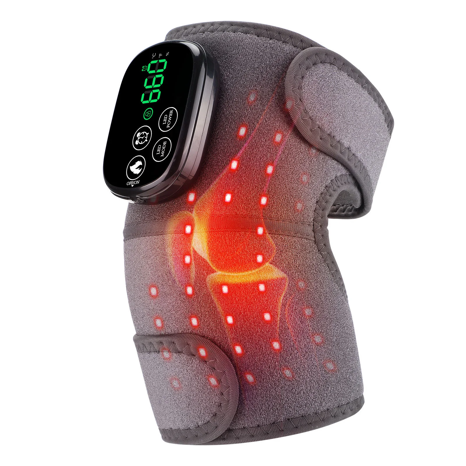 3 in 1 Cordless Electric Heating Knee Warmer Heated Knee Massager Shoulder Brace Adjustable Vib