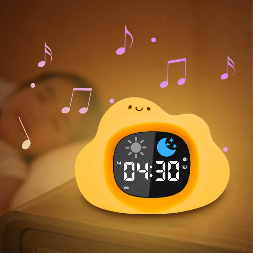New Baby Sleep Soother 6 Soothing Sounds Lullaby Baby Alarm Clock Lamp Portable Sound Machine For Babies And Kids