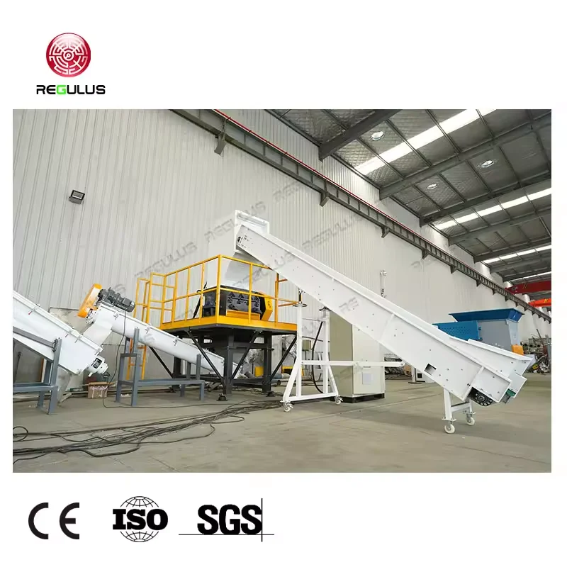 Waste PP PE Containers Bottle Caps Reusing Line Rigid Plastic Boards Shredding Washing And Recycling Line
