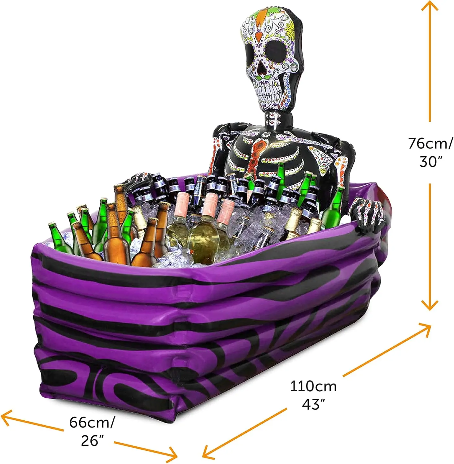 Halloween Design Coffin Shaped Inflatable Drink Cooler Inflatable Serving Bar