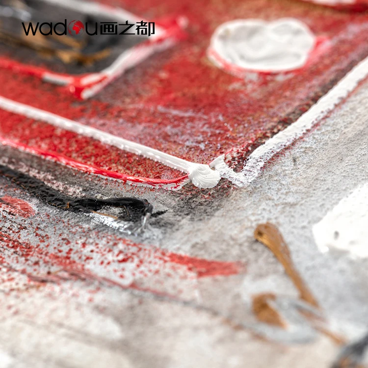 90*90cm Abstract 100% Hand Painted City Landscape Cross Wall Painting Abstract Art For Home Decor