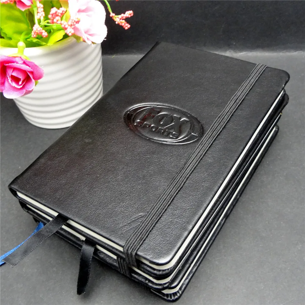 
Custom logo pu Leather A5 notebook with elastic bands Hardcover diary 