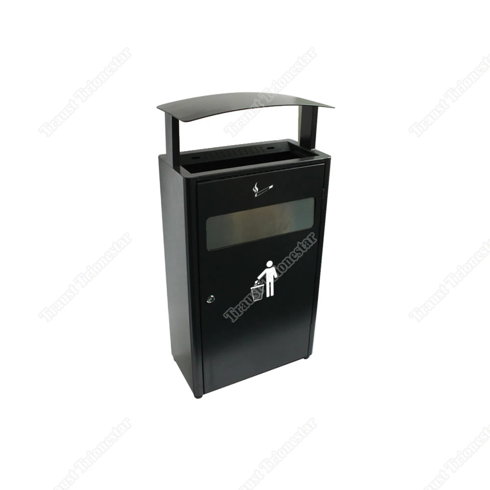 Traust outdoor metal steel dustbin trash can waste receptacle supplier waste can ashtray cigarette bin ash can ash receptacle