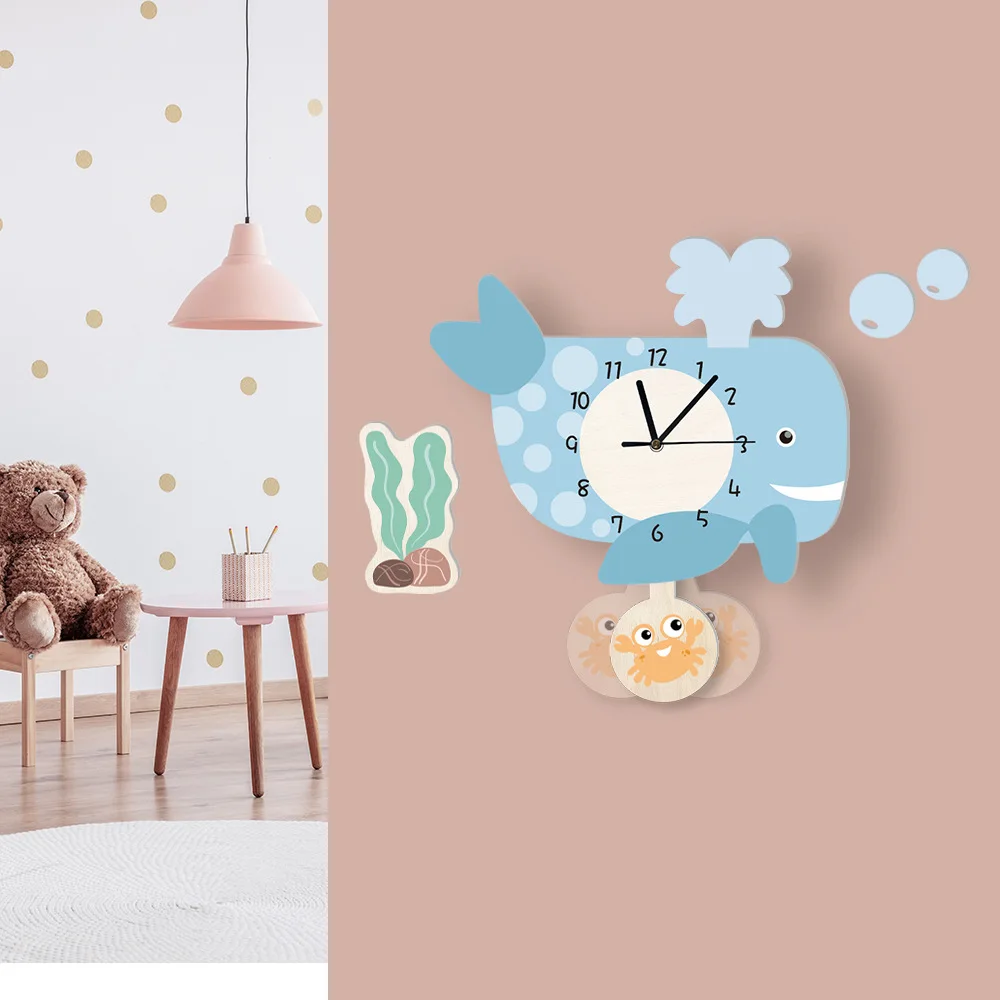 Веселые Детские часы с мультяшным Китом