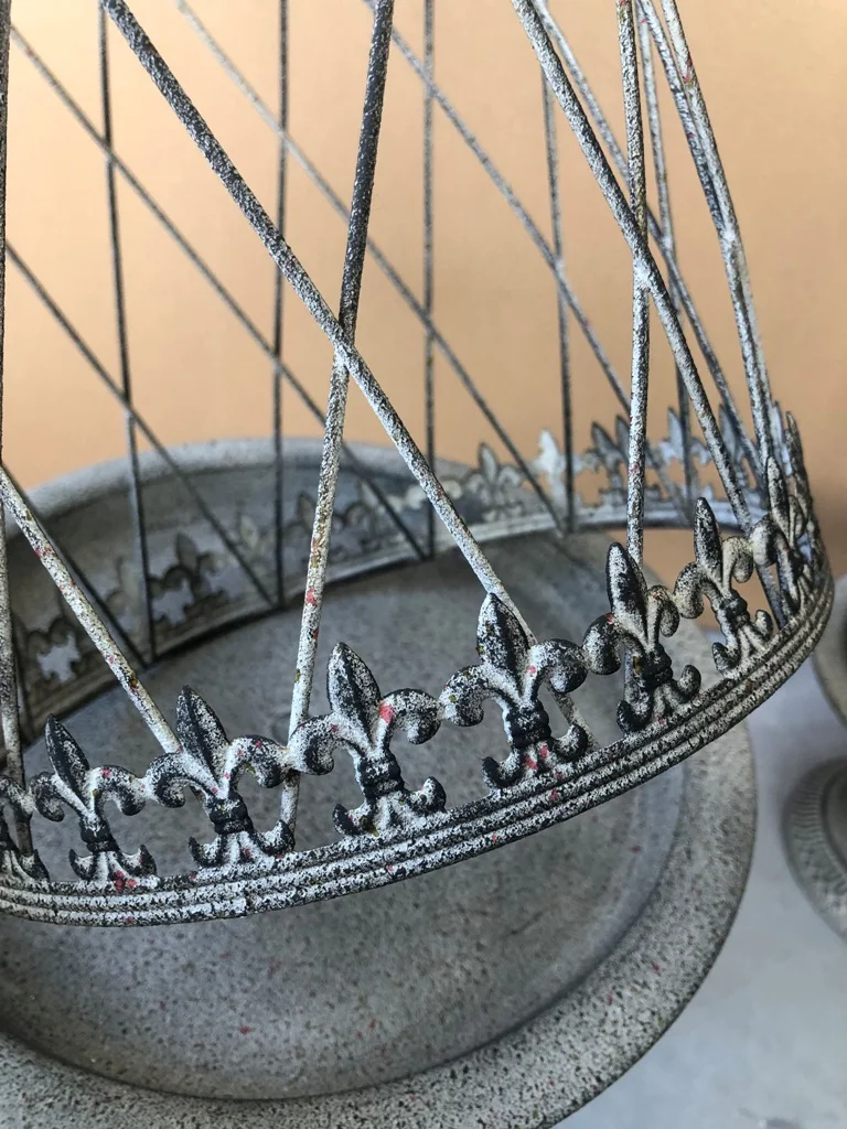 Vintage Deco Rustic Hanging Metal Frame Gold round Mirror for Garden Planting Home Decoration Iron Material