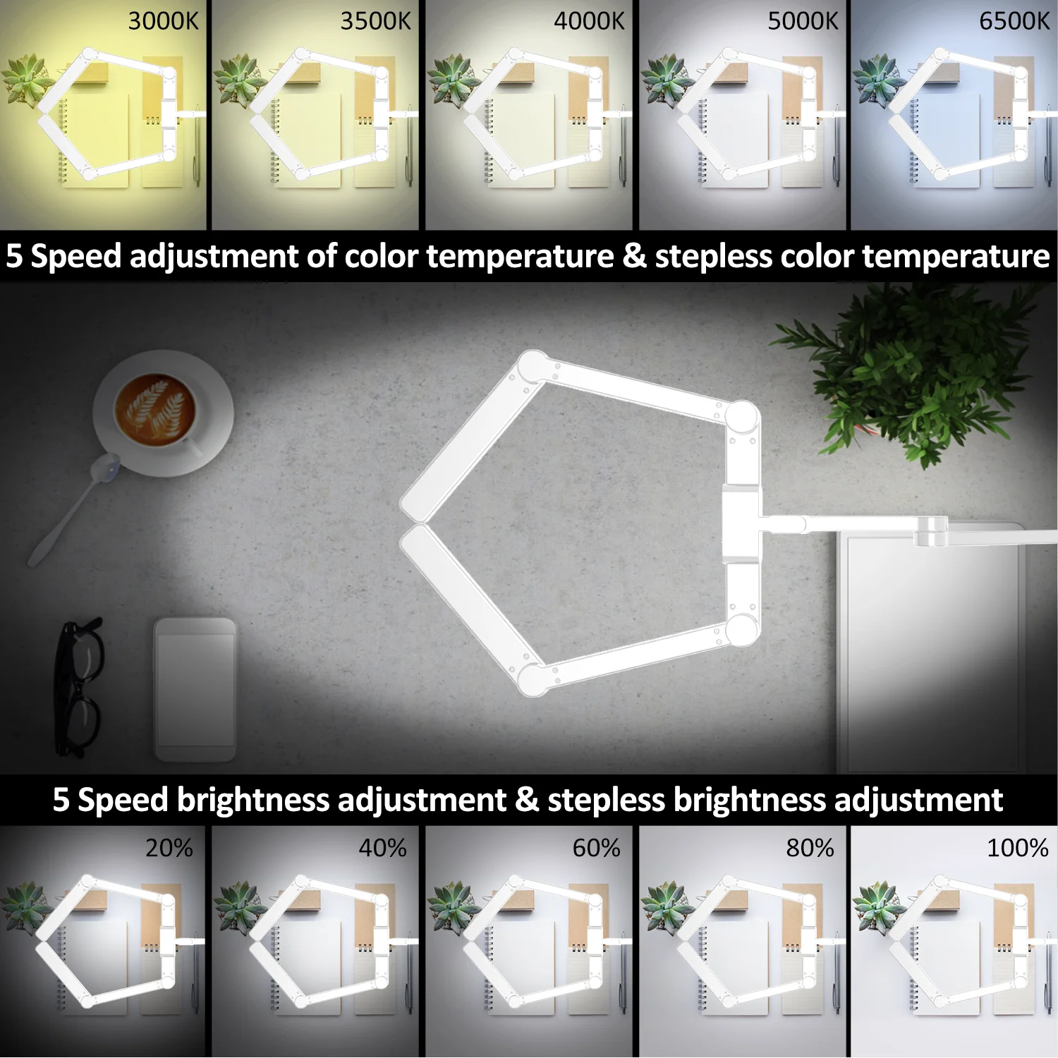 Multifunctional Eye caring Led Table Lamp Luxury Reading table Lamp with clamp design lamps nordic interior
