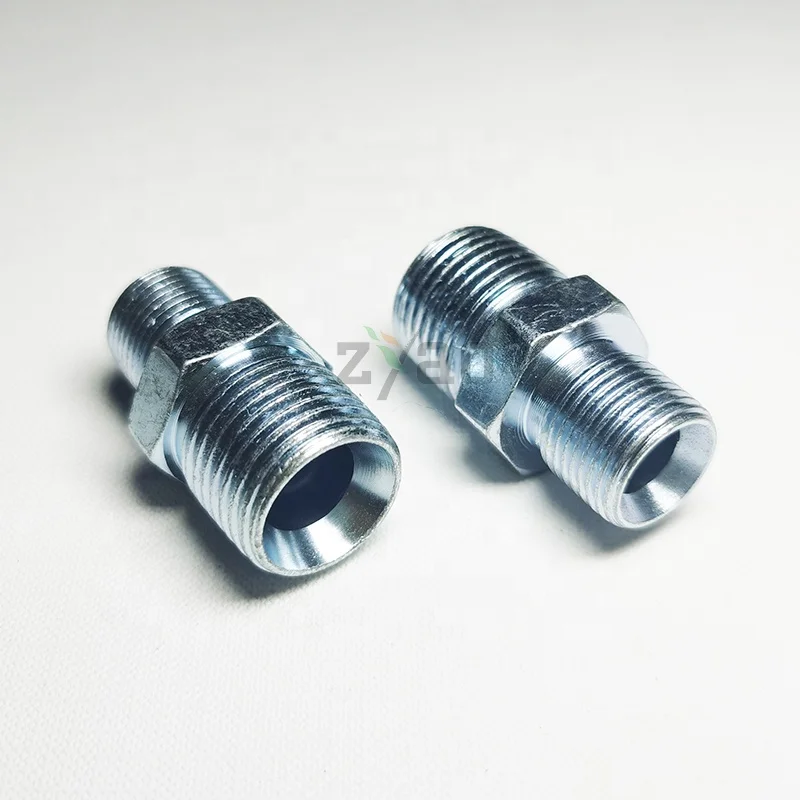 Carbon steel metric straight high pressure airless paint sprayer adapter 1/2 - 3/8 tube joint Seal adapter pipe fittings