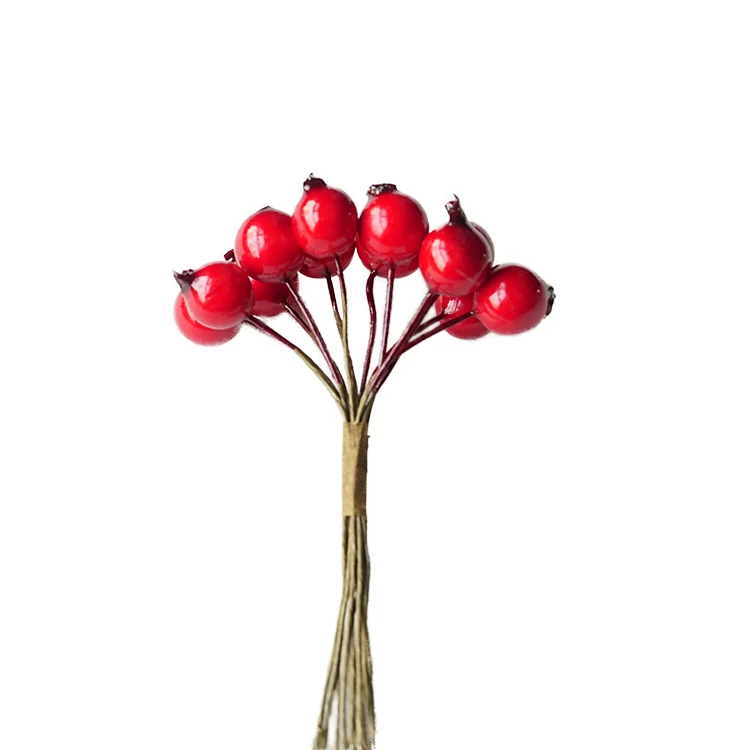 
Hand Made Christmas Pick Berry Artificial Fruit For Winter Holiday Decorations Christmas package Decoration Diy Accessory 