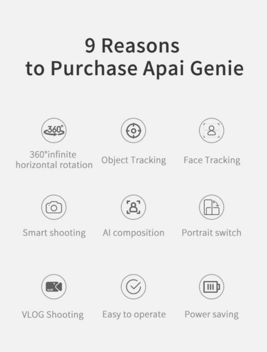 Лидер продаж селфи-палка Apai Genie I с поворотом на 360 градусов автоматическое отслеживание лица умная робот камера для стрельбы