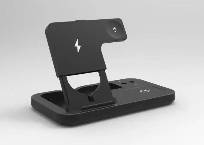 SUNLINE 4 in1Qi 15 Вт быстрая Беспроводная зарядная станция Беспроводное зарядное устройство для телефона