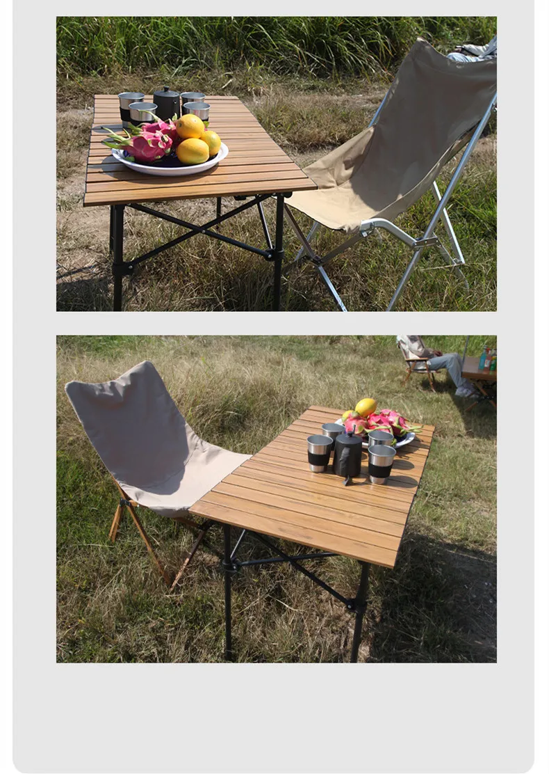 Luxury High Quality Aluminum Metal Folding Picnic Camping Table for Outdoor Activities