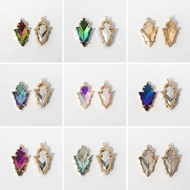 Popular Heart Square Diamond Mini Cute Micro Inlay Red Zircon Charms Crystal Jewelry Pendant for Earrings Bracelet Necklace