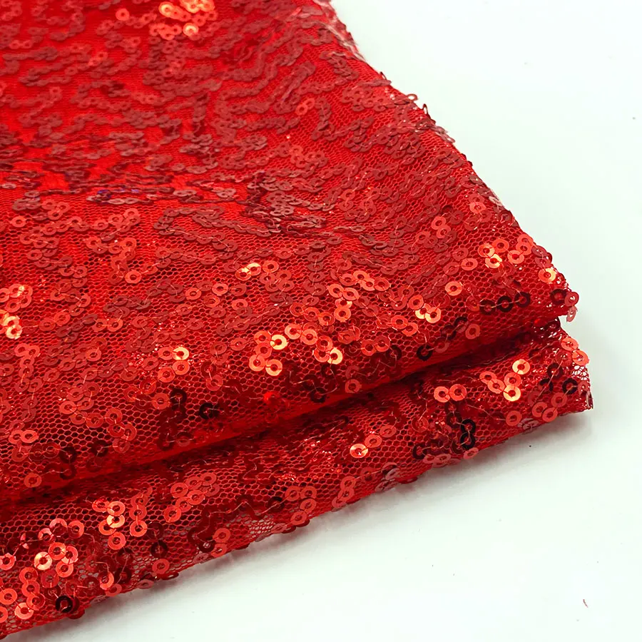 Fashion party mesh metallic pink red magenta purple blue net full small sequin fabrics