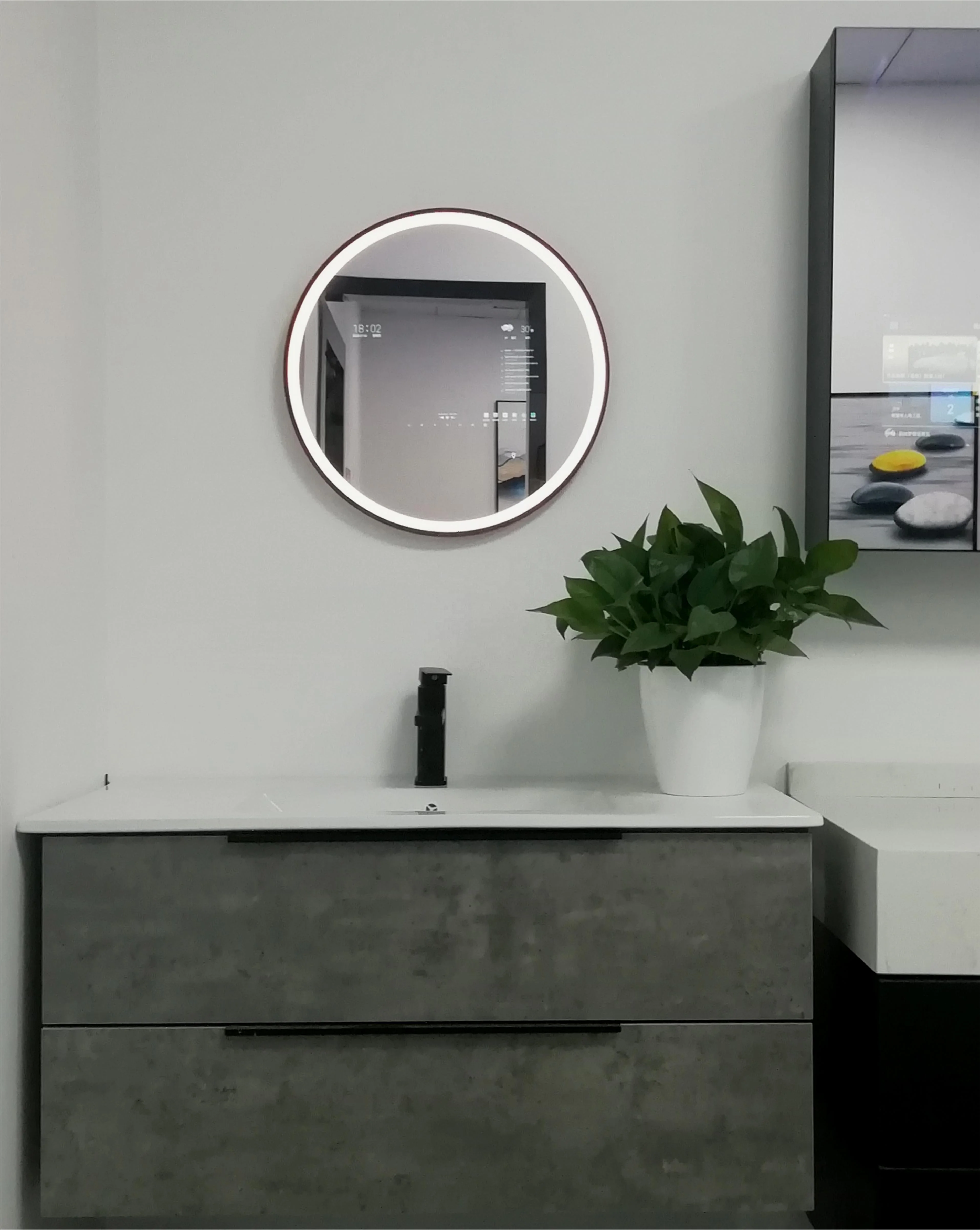 Smart Home Android System Round Smart Touch Magic Mirror Youtube