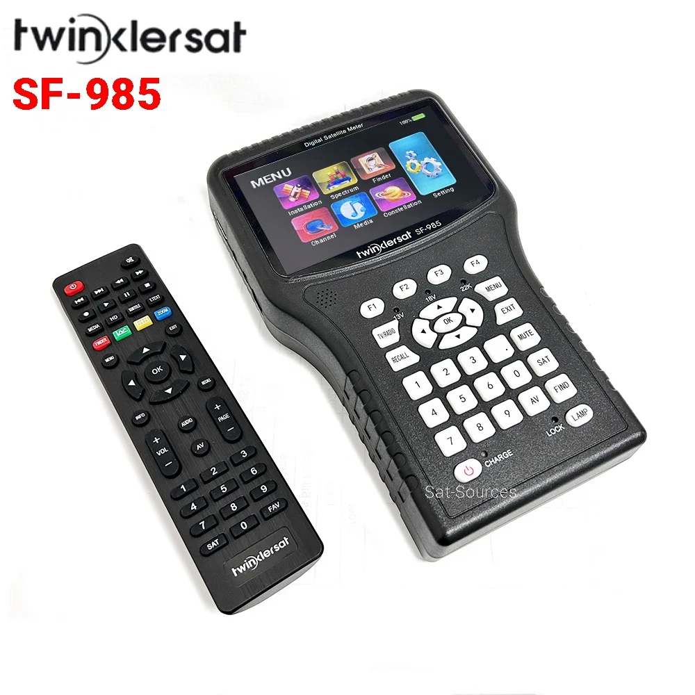 Twinkler SF-985 цифровой спутниковый искатель DVB-S2 H264 4,3 дюймов ЖК-экран анализатор спектра поддержка USB Wi-Fi пульт дистанционного управления