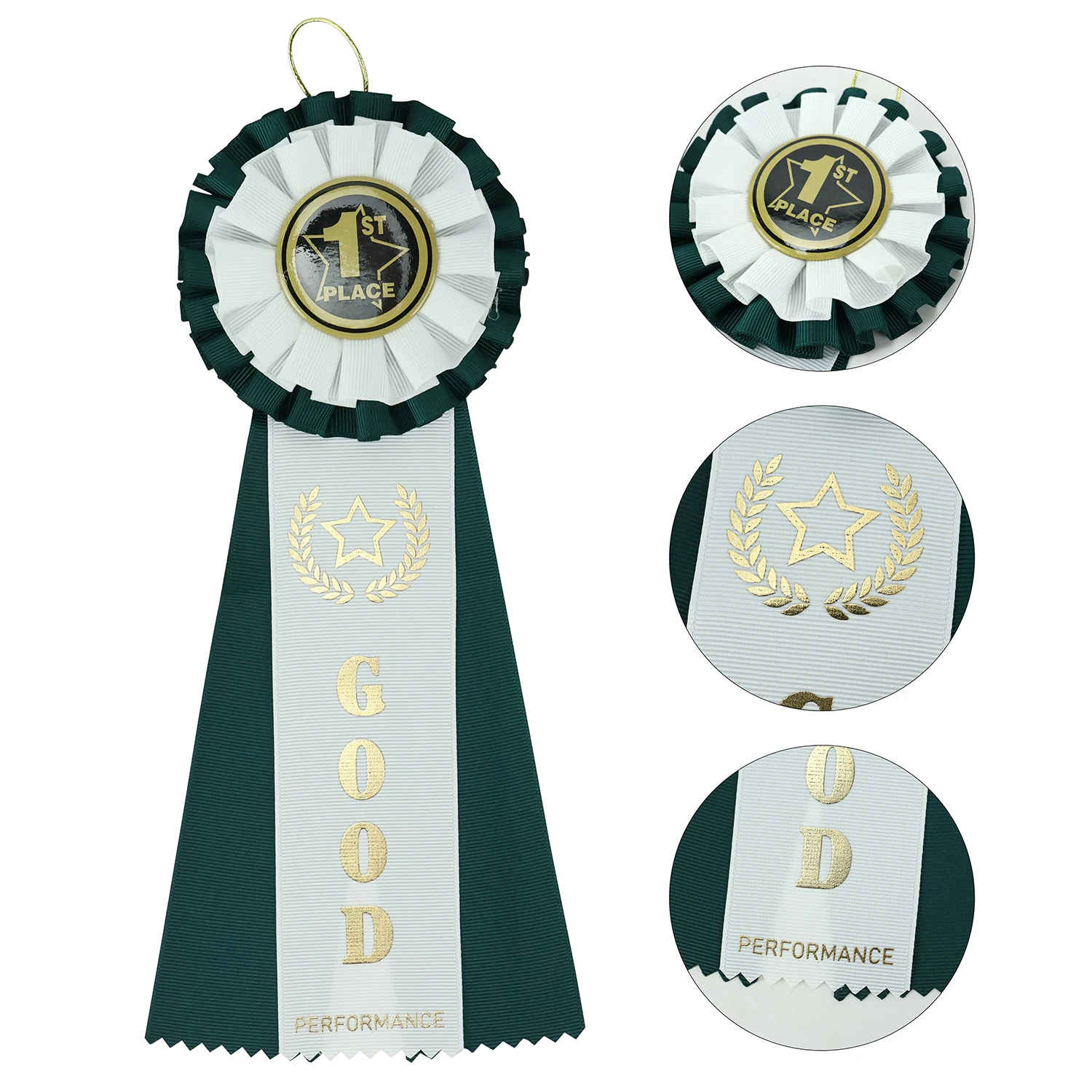 MIDI Custom Logo Single Layer Double Layer Events Round Badge  Printed Satin Rosette Ribbon Award With Hanging Rope