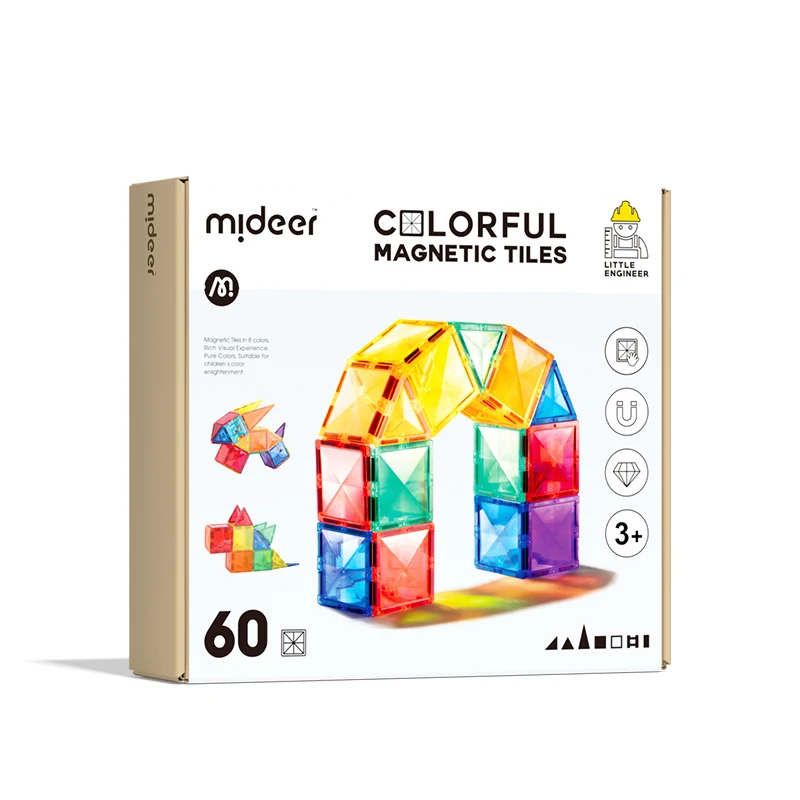 Mideer MD1141 educational toys Colorful Magnetic Tiles 100pcs magnetic blocks for kids