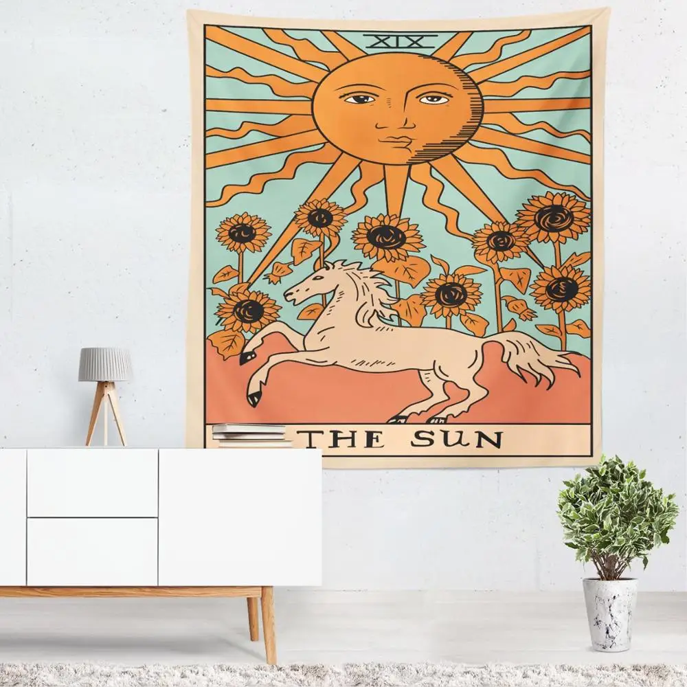 amazon custom made Star Moon Tarot Tapestry 3D Printed Custom Tapestry Wall Hangings