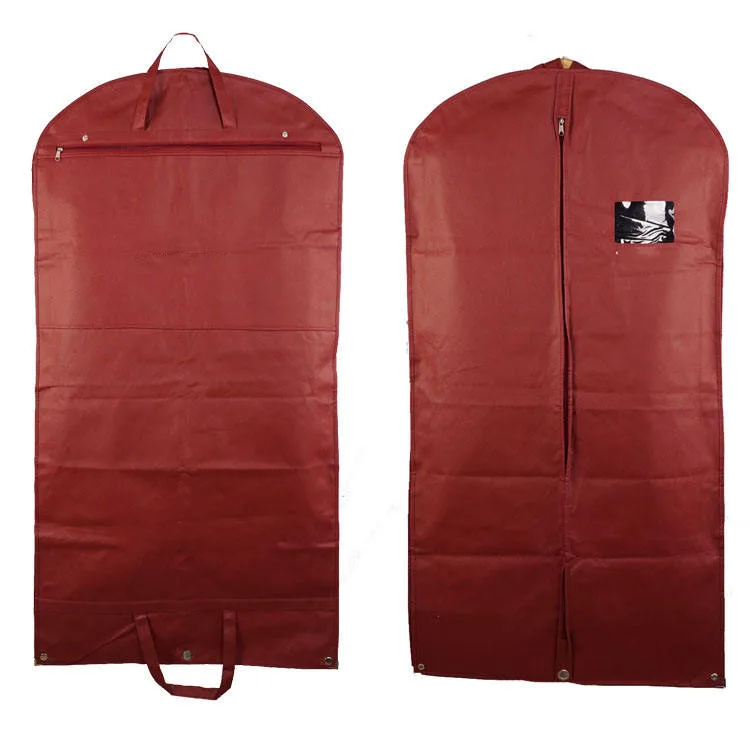 China manufacturer Red Color Foldable Overnight Double Use Clothing Dust Cover Garment Bags Travel