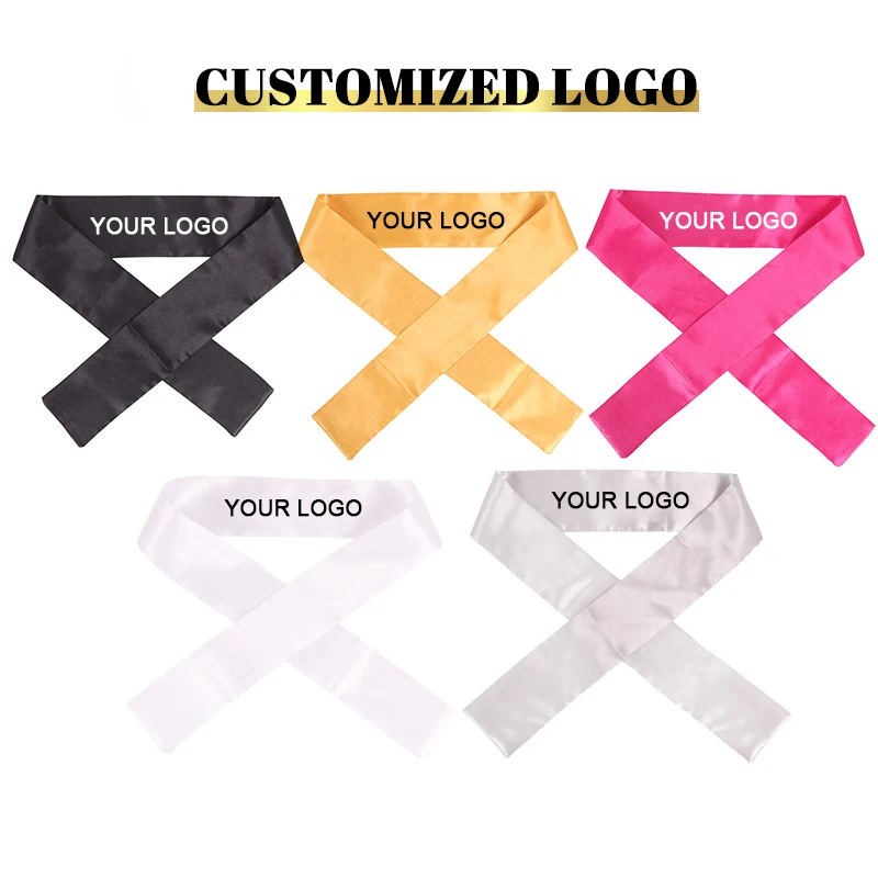 Wholesale Custom Logo Hairband Silk Hair Wrap Satin Head Wrap Extension Wigs Frontal Silk Edge Wraps