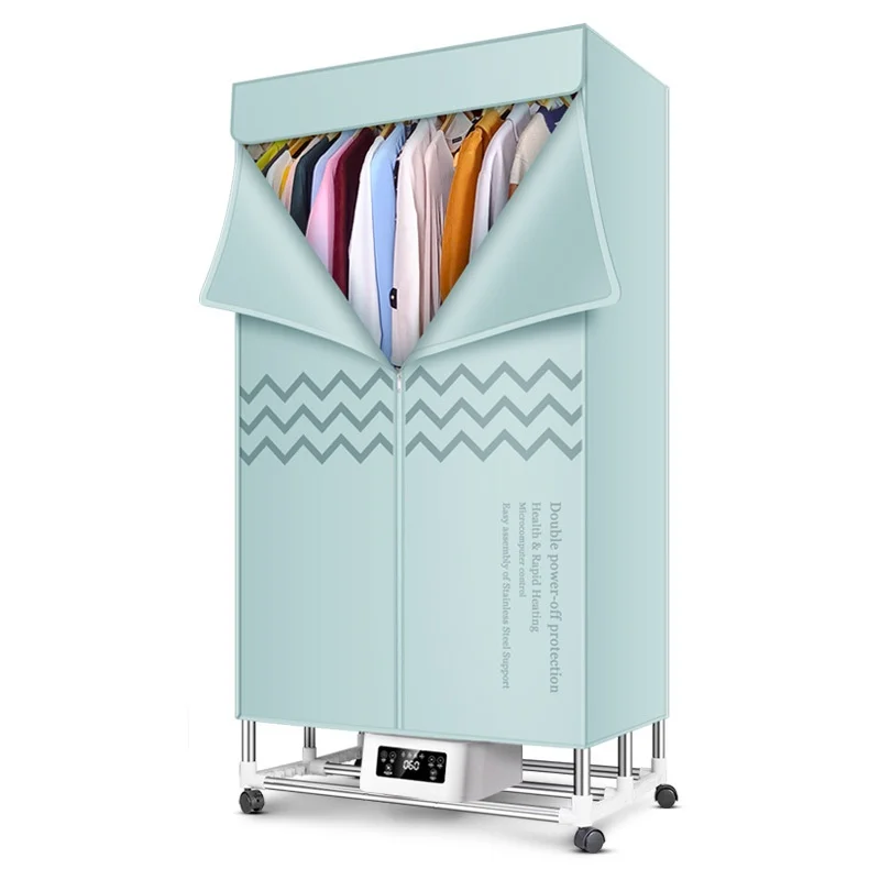 Foldable Electric Clothes Dryer with Remote Control Quick Silent Warm Windbreaker Cabinet Drying for Home Use
