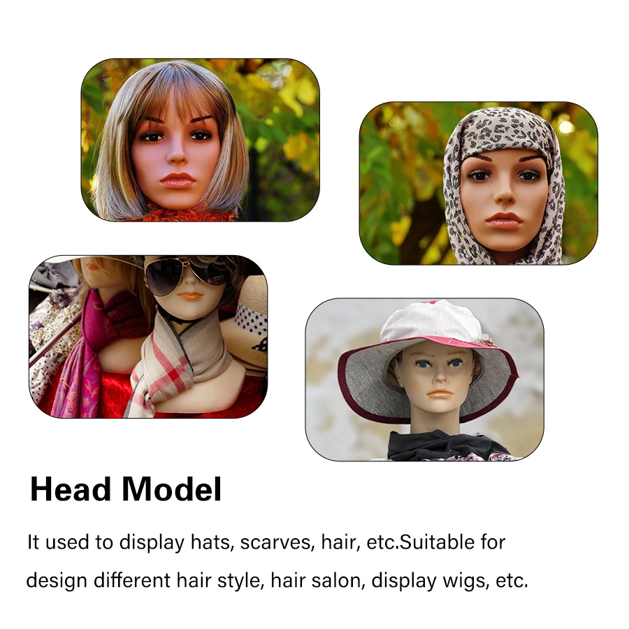 Factory Price Cheap Realistic Mannequin Head Makeup PVC Mannequin Head With Shoulders Wig Model Cosmetology Manikin Head
