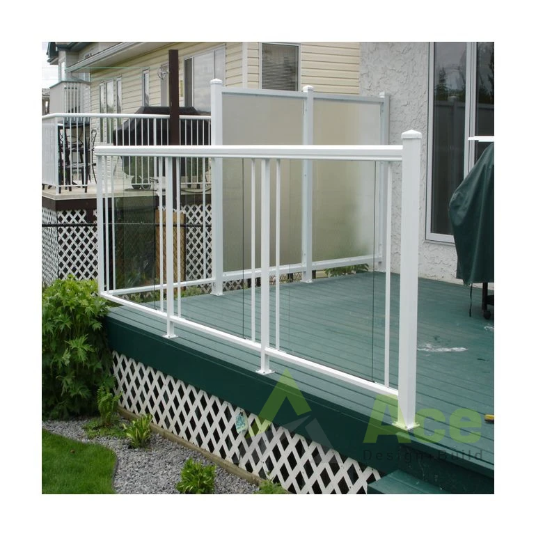 ACE Framed Glass Railing Aluminum Profile Post and Hnadrail Stair Balcony Railing System