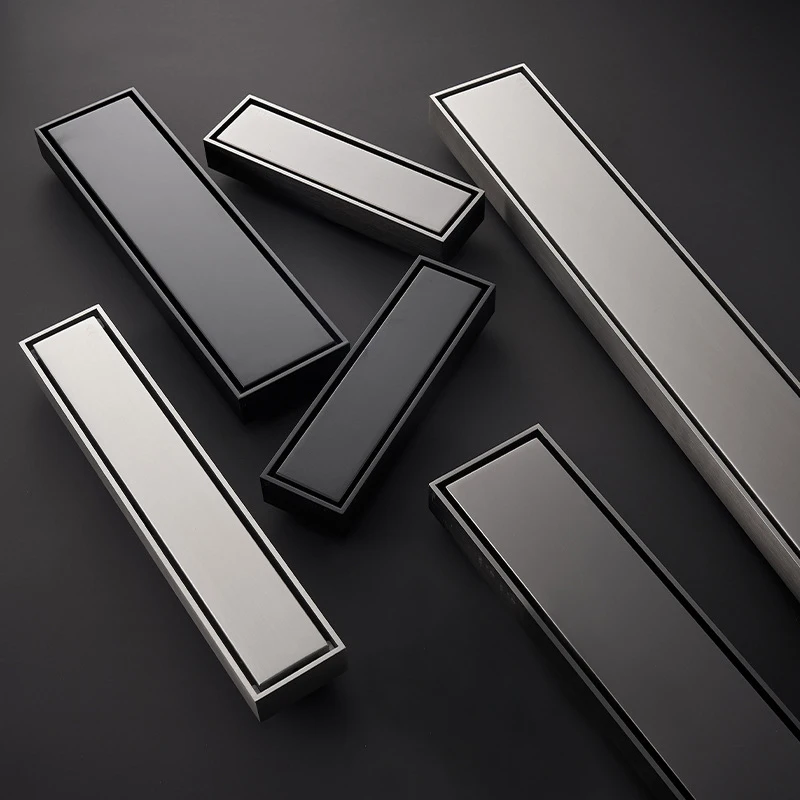 GUIDA 726077 Bathroom Tile Insert SUS 304 Stainless Steel Anti-odor Linear Long Shower Floor Drain