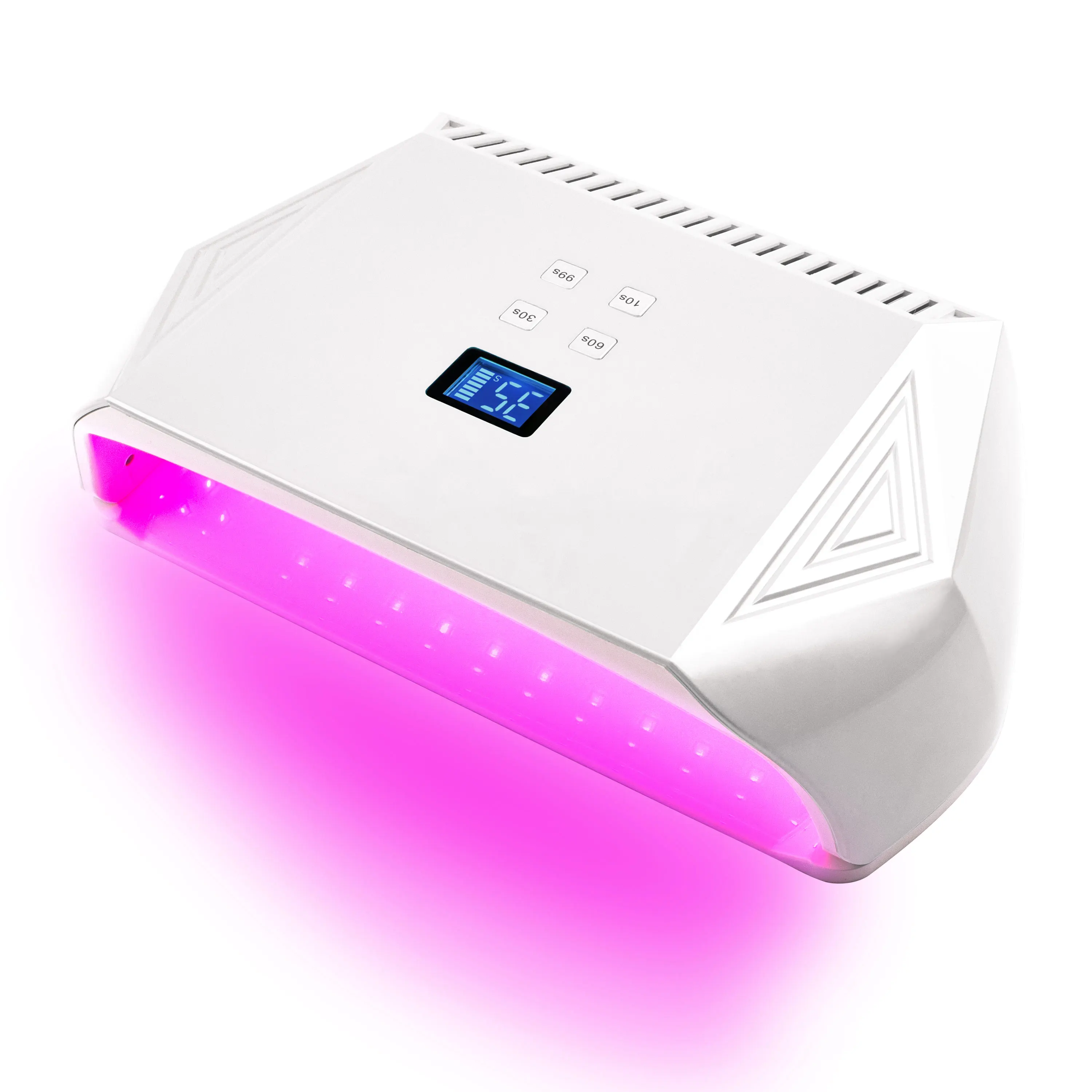128W UV LED Gel Nail Lamp With Fan Two Hands Nail Dryer For Drying All Gel Polish Sensor Sun Led Light Nail Art Manicure Tools