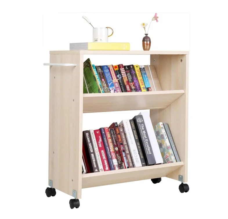 Japan hot sale storage rack book rack with wheel wooden Rack for home furniture