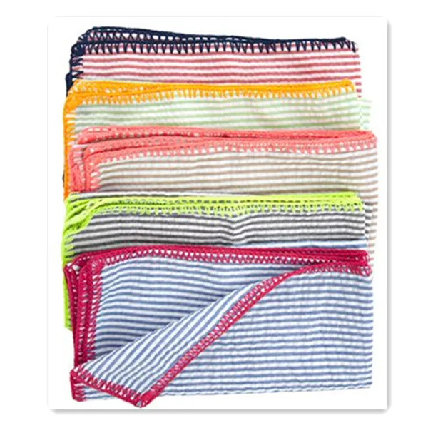 Цвета мокрого камня льняная ткань для салфеток с контрастной расцветки челночный стежок в полоску салфетка