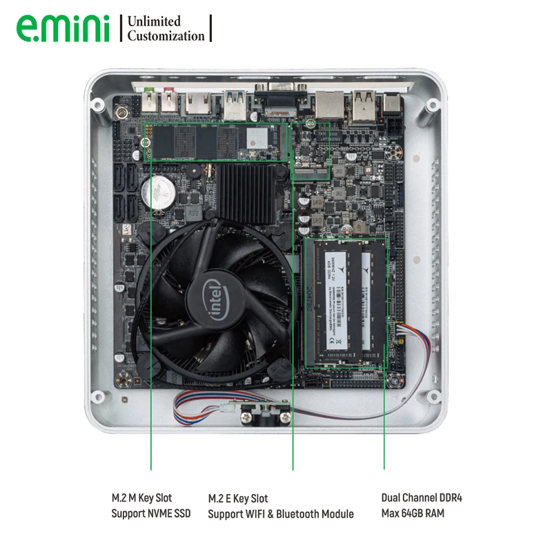 Realan ITX computer mini pc usb 3.1 rs232 rs485 Type-C with intel 10th gen cometlake processors