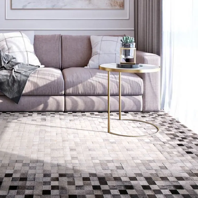 Factory Wholesale Luxury Leather Carpets Cowhide Rug for Home Center Living Room Carpet
