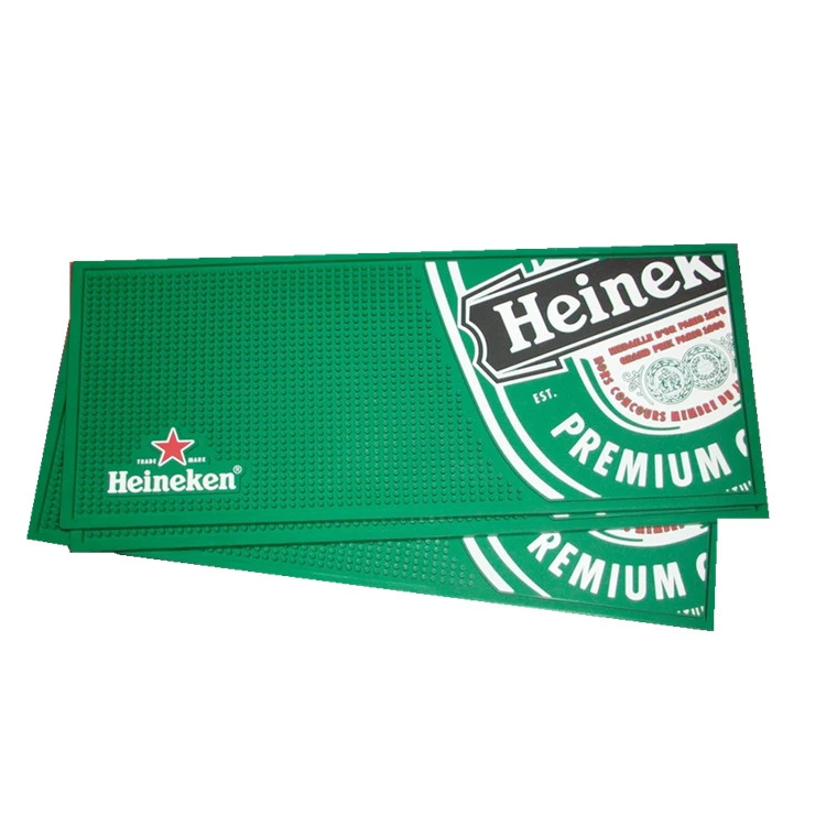 Bar supplies manufacturers promote corona personalized wine custom rubber beer drip soft PVC bar running mat with logo