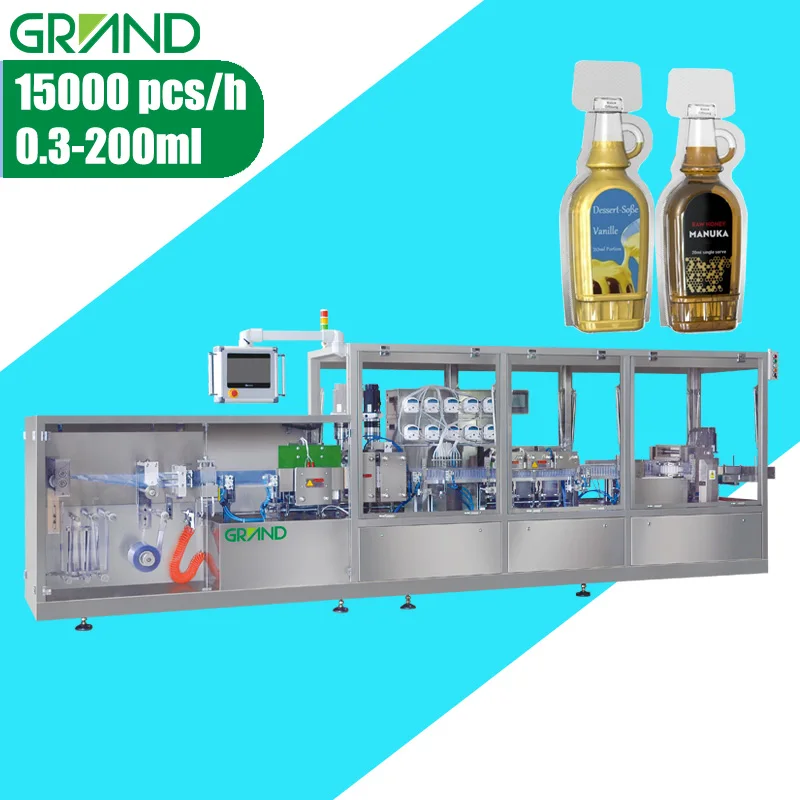 Automatic monodose sauce plastic vial Thermoform Fill and Seal packaging machine