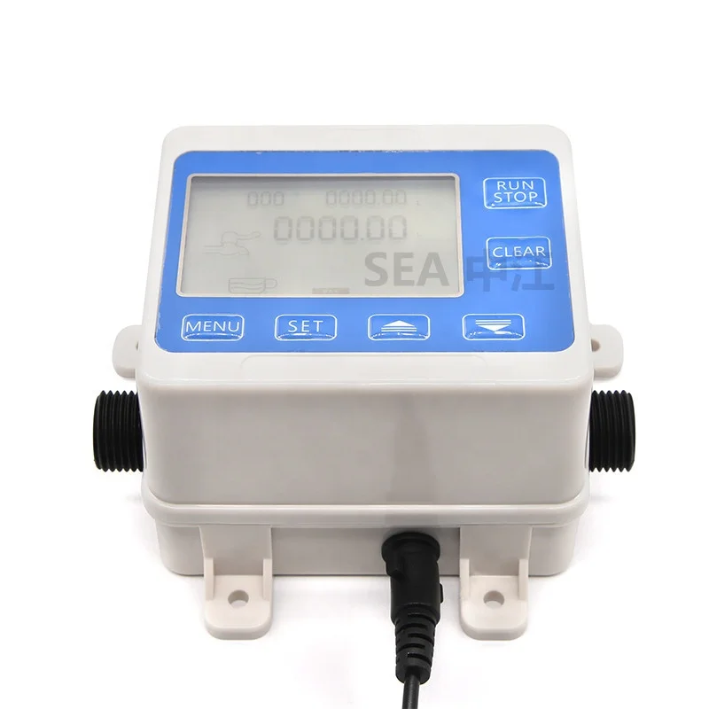 White Flow Meter Fluid Quantitative Control Auto Stop & Fill Meter 1/2 Inch Rate 1-30L/min For Water Tank Filling Equipment