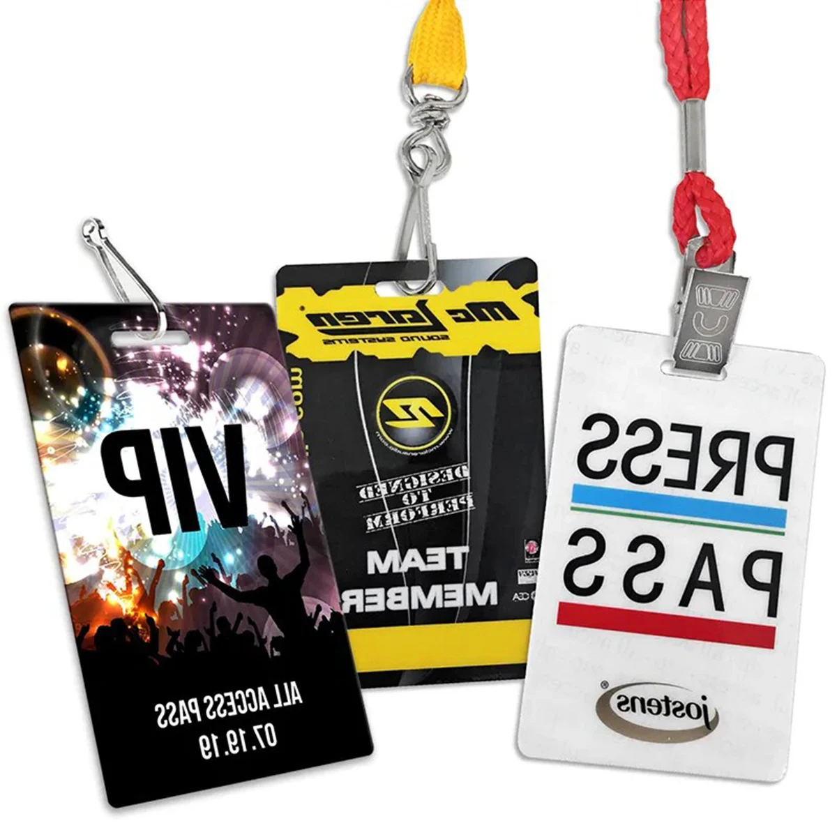 Custom Badge Cards Printable thermal paper material Backstage VIP Lanyard Passes Vip Card Id Badge name tag For Events