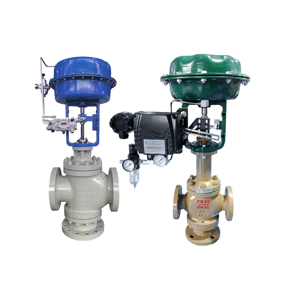 Covna Пневматический регулирующий клапан пневматический мембранный трехходовой регулирования с позиционером одноместное кресло в форме яйца плунжерного типа 3 Way литой