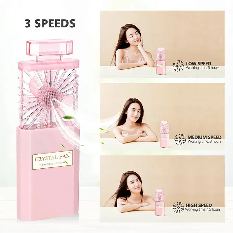 Easy Darry Outdoor Portable White Pink Blue Black Usb Rechargeable Desk Perfume Handheld Mini Fan